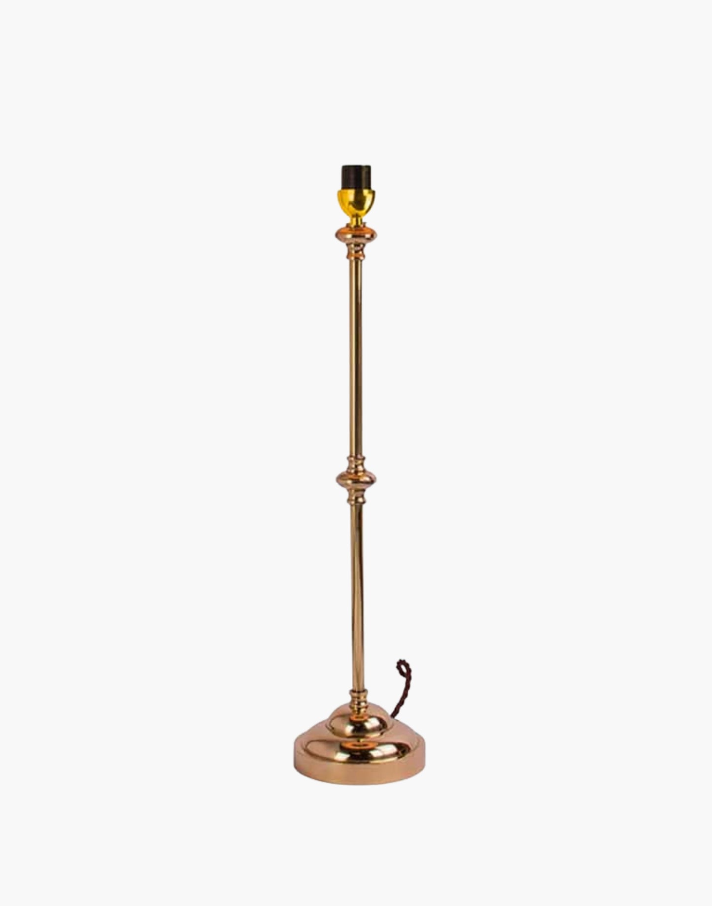 Solid brass table lamp with narrow profile, classic period console lamp available with or without shade.