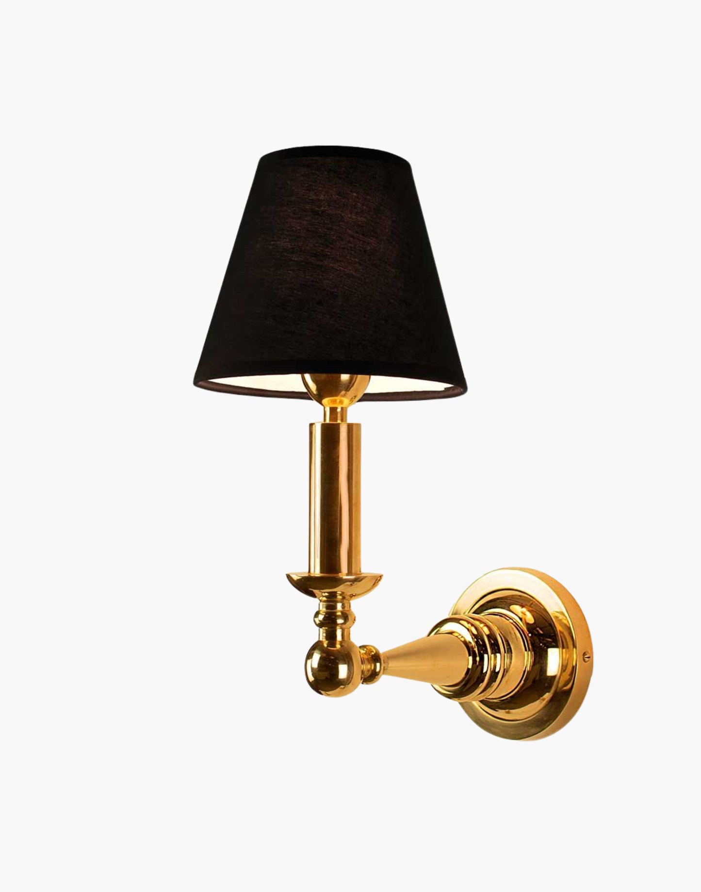 Dining Light in heavy machined brass, Art Deco nautical wall light inspired by 1926 SS Columbus ocean liner, available with or without shade.