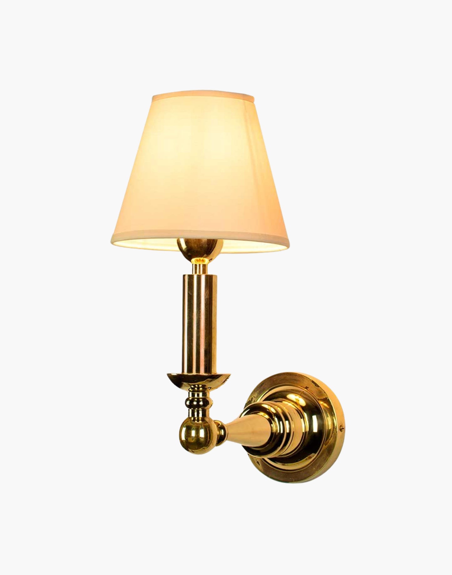 Dining Light in heavy machined brass, Art Deco nautical wall light inspired by 1926 SS Columbus ocean liner, available with or without shade.