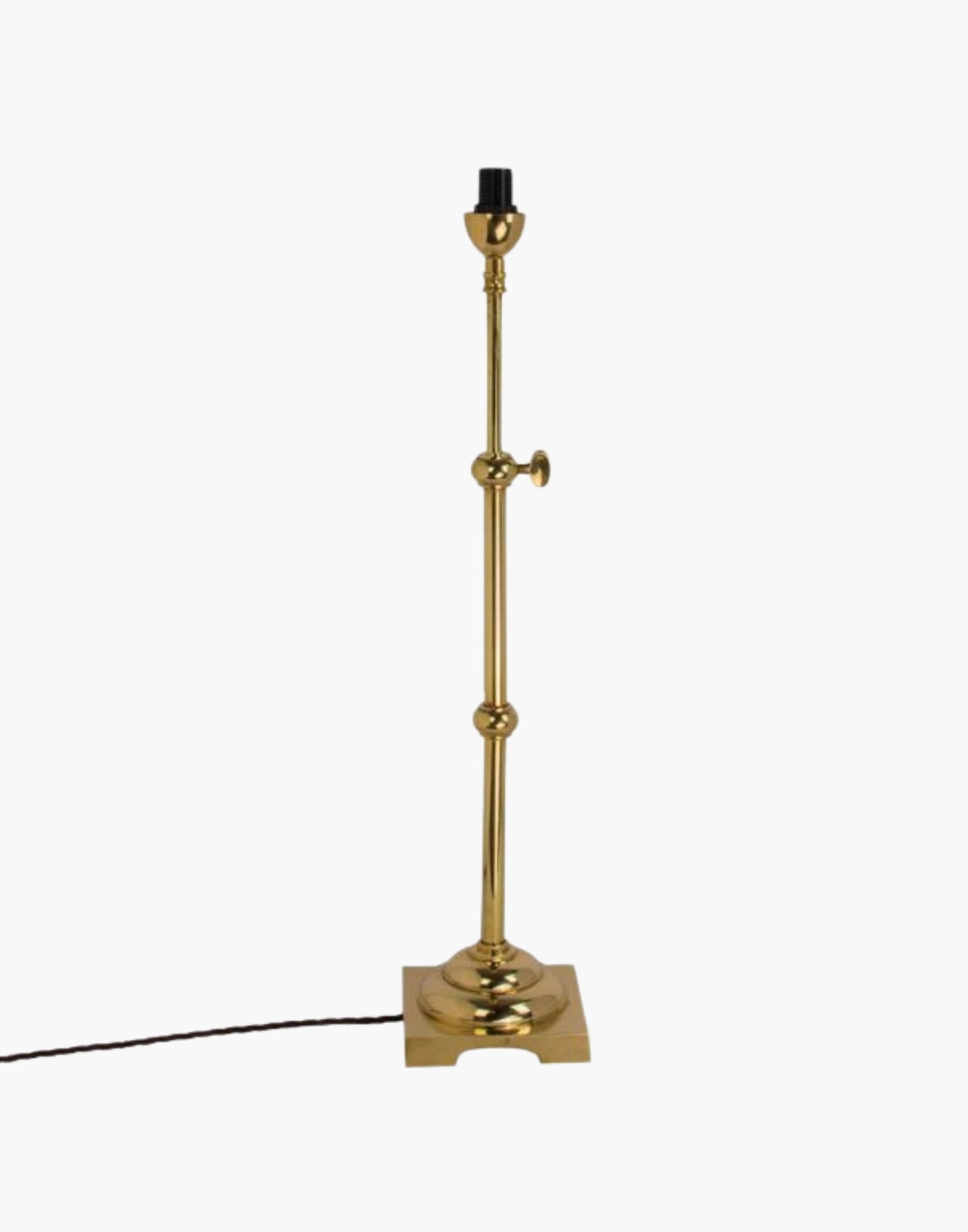 Pullman Lamp in solid brass, inspired by 1930s–1940s Pullman railway dining cars. Adjustable height with customizable finishes and shade options. Elegant and timeless design.