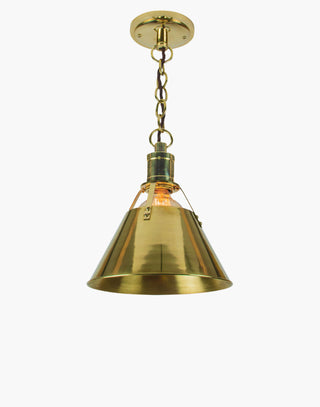 Annapolis Collection solid brass light blending nautical and industrial styles. Exposes bulb filaments for a warm ambient glow and focused downlight, perfect for over countertops or tables. Available in five finishes.