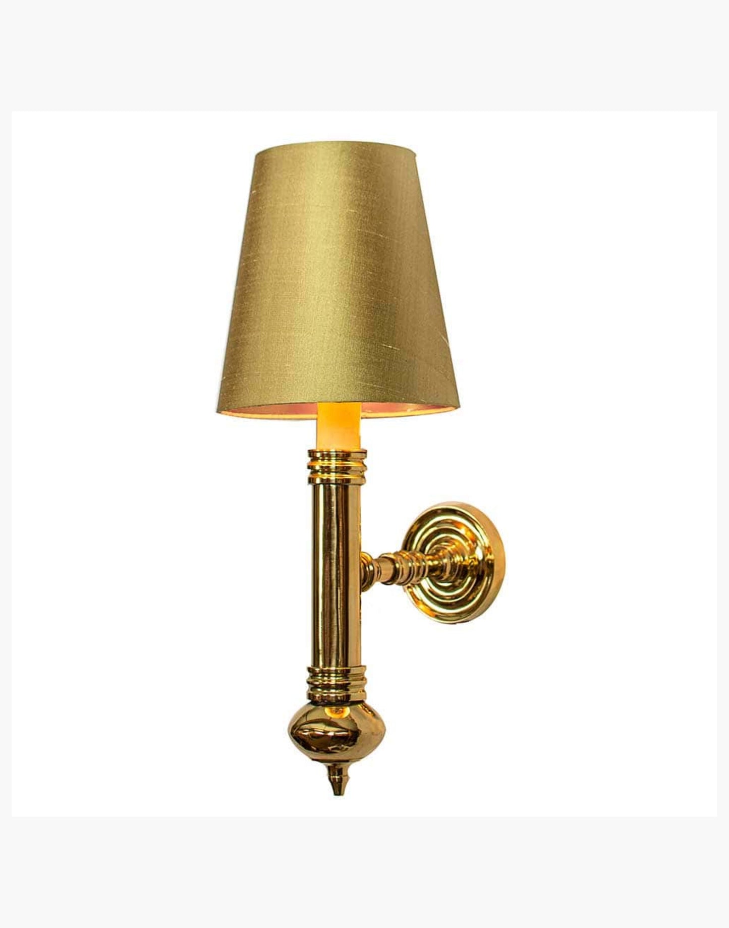 Single Wall Sconce in cast brass, small period-style wall light suitable for mirrors or artwork.