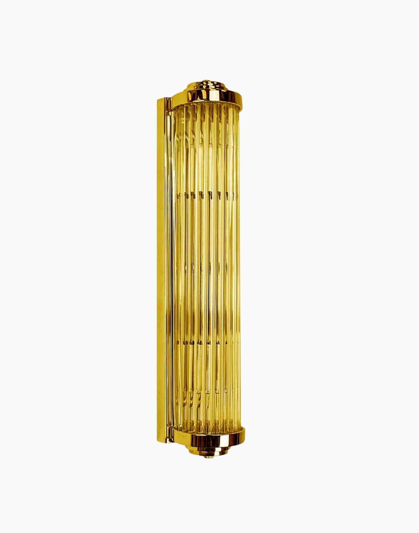 Art Deco Wall Light in cast brass with leaded glass rods, damp-rated feature wall sconce for elegant interiors.
