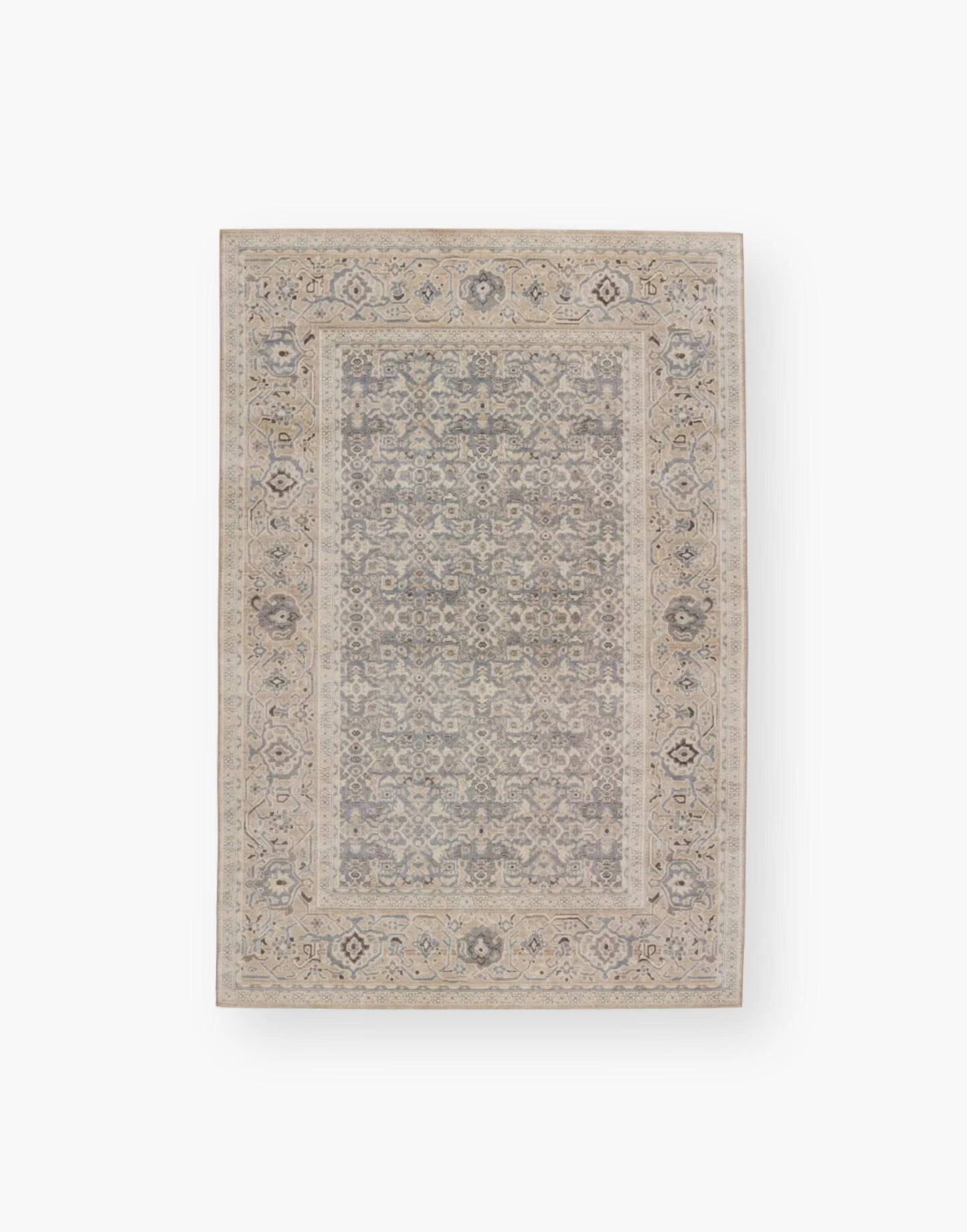Venetian Blue Power Loomed Rug - Wool & Cotton Blend, High-Traffic & Pet-Friendly. Ideal for Living Rooms.