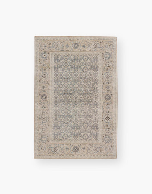 Venetian Blue Power Loomed Rug - Wool & Cotton Blend, High-Traffic & Pet-Friendly. Ideal for Living Rooms.