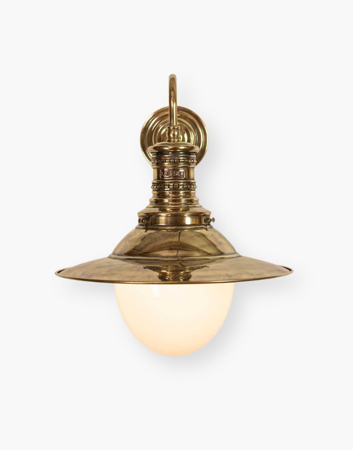 Victoria Wall Lamp C1930 Replica - Solid Brass, Copper Label, Clear Glass, IP44 Rated