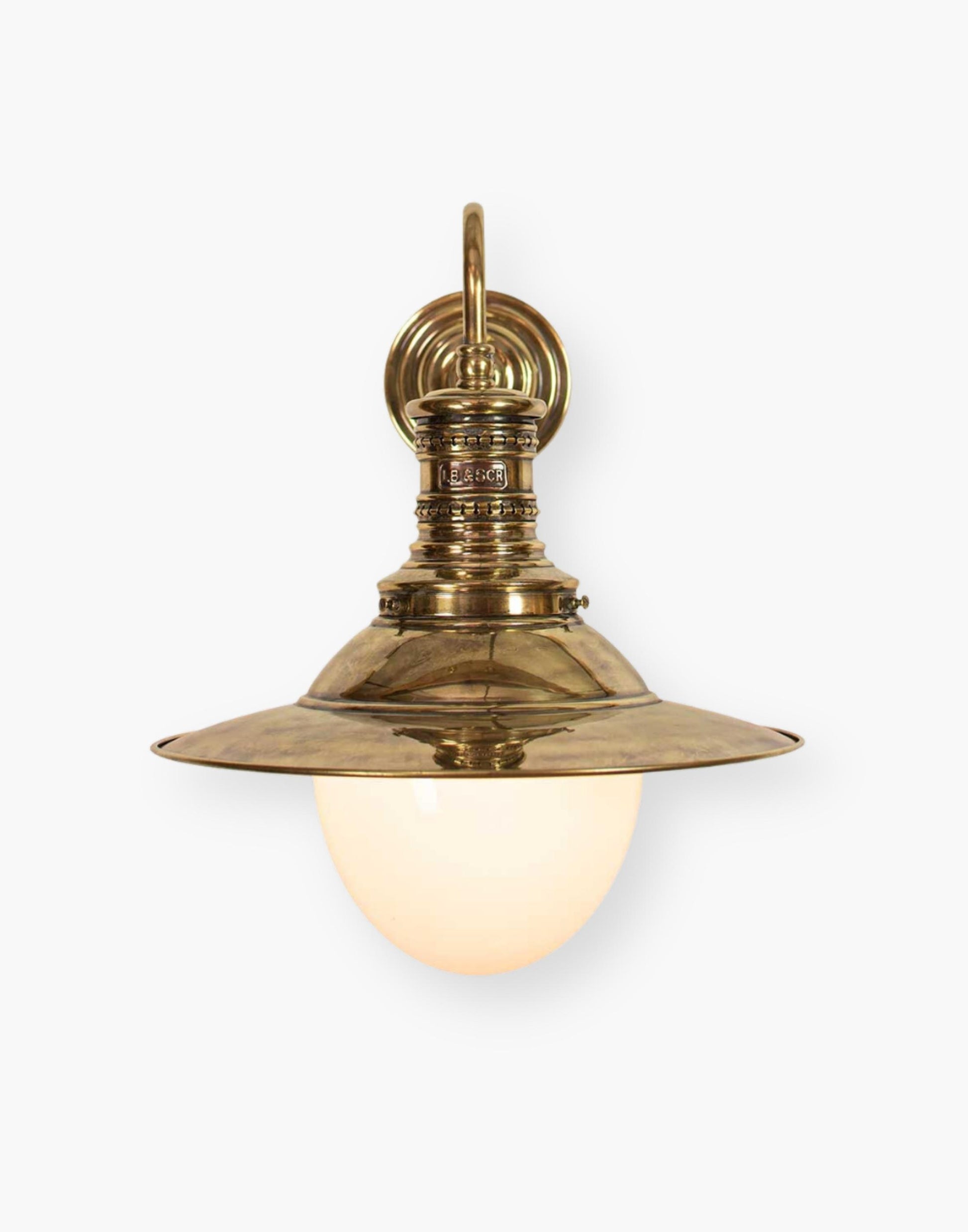 Victoria Wall Lamp C1930 Replica - Solid Brass, Copper Label, Clear Glass, IP44 Rated