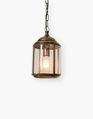 Exquisite Handmade Solid Brass Porch Light with Mouth-Blown Curved Bevelled Glass - Ideal for Home Decor and Lighting