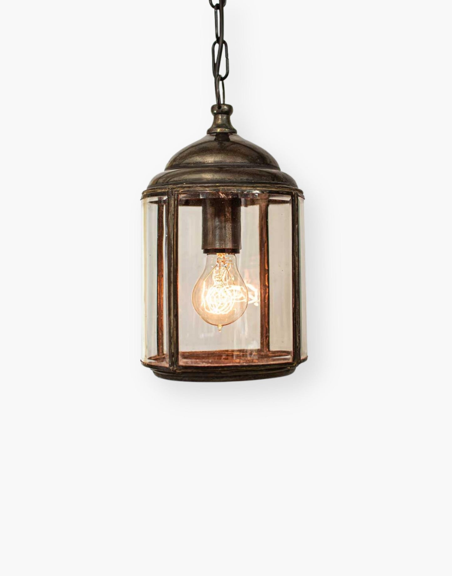 Exquisite Handmade Solid Brass Porch Light with Mouth-Blown Curved Bevelled Glass - Ideal for Home Decor and Lighting