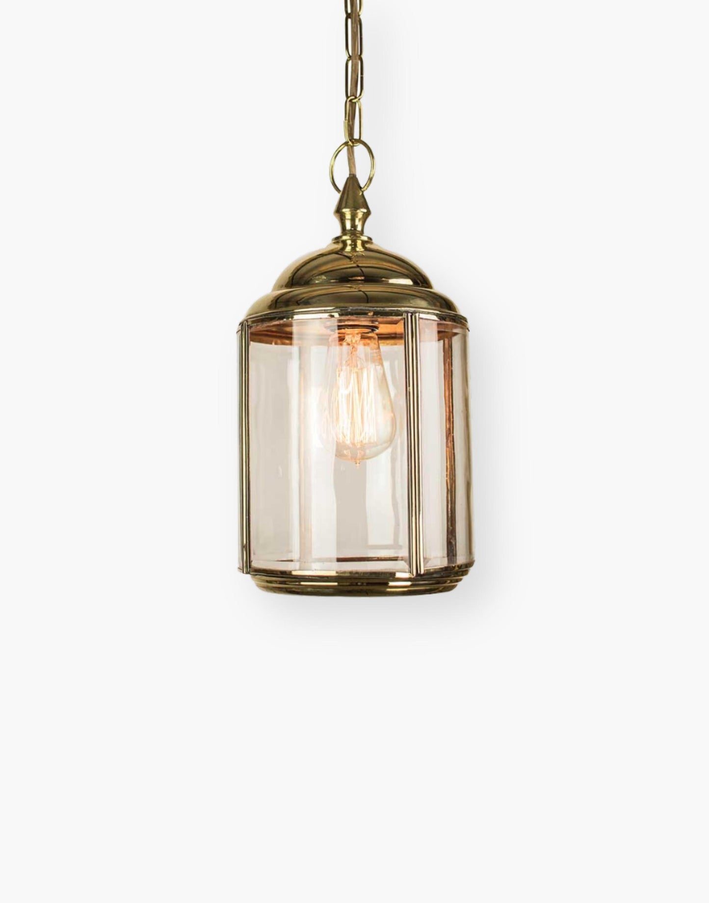 Exquisite Handmade Solid Brass Porch Light with Mouth-Blown Curved Bevelled Glass - Ideal for Home Decor and Lighting