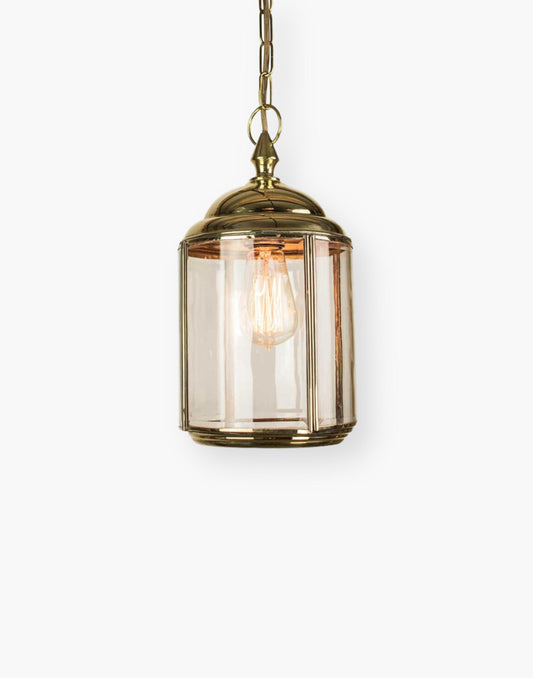 Exquisite Handmade Solid Brass Porch Light with Mouth-Blown Curved Bevelled Glass - Ideal for Home Decor and Lighting