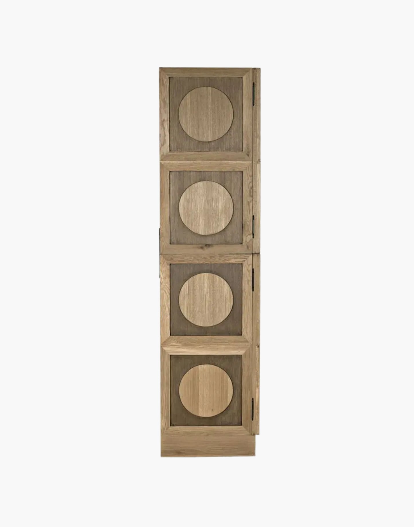 Hutch with clear finish, antique brass pulls, dual cabinets, and interior shelving for elegant storage and display.