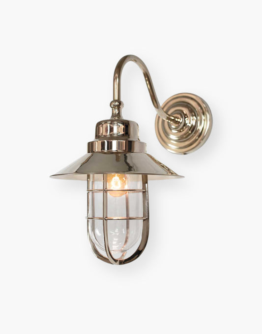  Solid Brass Ship's Light with Clear or Frosted Glass, IP44 Rated for Bathroom and Exterior Use, Cinematic History from Titanic to Paddington Bear Sets.
