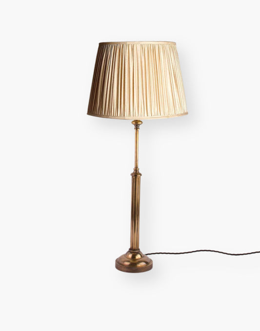  Colonial-inspired Machined Brass Lighting with Fluted Stem, Custom Finishes, and 100w ES Wattage