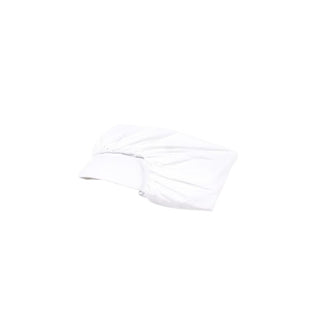 Optic White linen cotton blend fitted sheet.