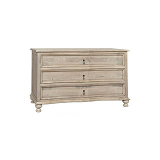 3-Drawer Elm and Veneer Chest with Curving.